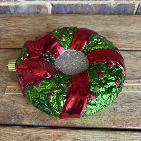 Jumbo Shatterproof Christmas Ornament Wreath 9”x8” - Picture 3 of 6